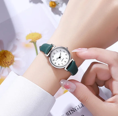 Lunarelle Luxury Small Dial Watch – High-Quality Quartz Leather Wristwatch for Women
