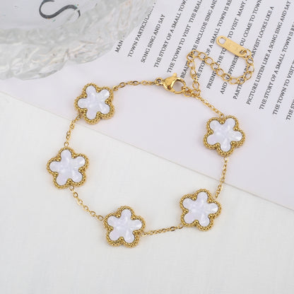 Vintage Clover 18K Gold Bracelet