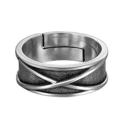 Lunarelle Retro Time Space Goku Black Ring – Punk Gothic Unisex Open Ring for Anime Lovers