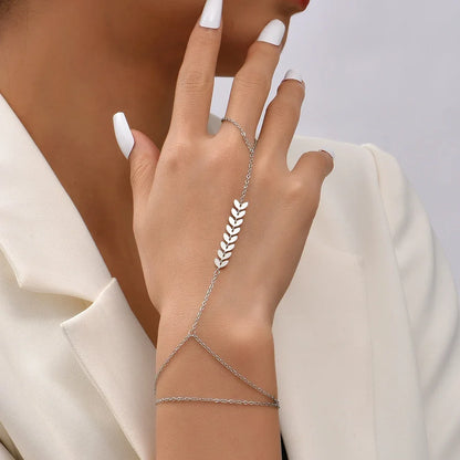 Lunarelle Dainty Hand Chain Bracelet – Gold-Plated Handmade Link for Women