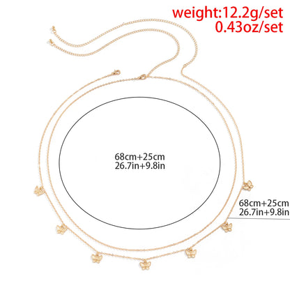 Lunarelle Retro Butterfly Waist Chain – Sexy Summer Beach Body Jewelry for Women