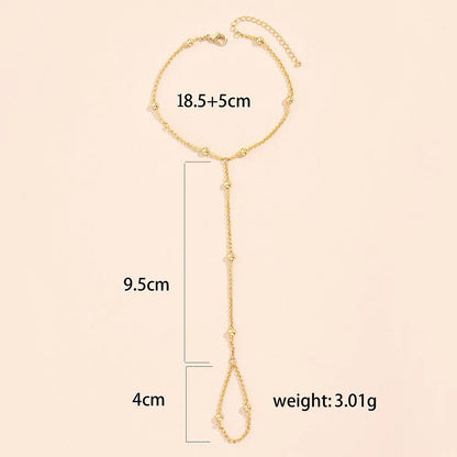 Lunarelle Dainty Hand Chain Bracelet – Gold-Plated Handmade Link for Women