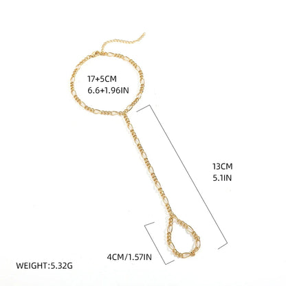 Lunarelle Dainty Hand Chain Bracelet – Gold-Plated Handmade Link for Women