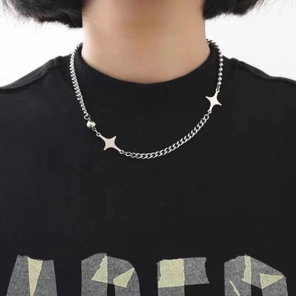 Lunarelle Star Hollow Choker – Trendy Pendant Chain for Men & Women