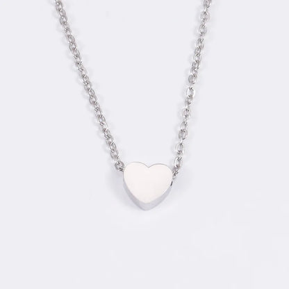 Lunarelle Minimalist Tiny Heart Clavicle Necklace – Dainty Love Jewelry for Women