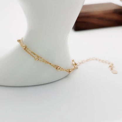 Lunarelle Double Layers Small Round Beads Bracelet GOLD