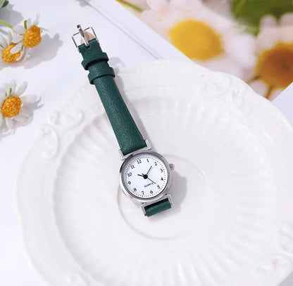 Lunarelle Luxury Small Dial Watch – High-Quality Quartz Leather Wristwatch for Women