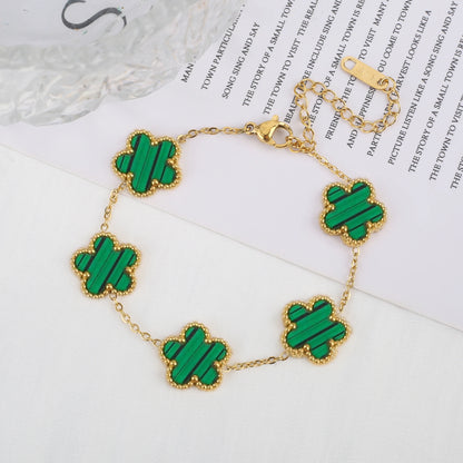 Vintage Clover 18K Gold Bracelet
