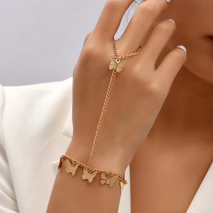 Lunarelle Dainty Hand Chain Bracelet – Gold-Plated Handmade Link for Women