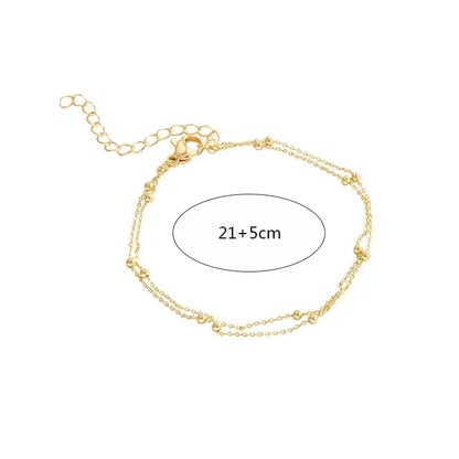 Lunarelle Double Layers Small Round Beads Bracelet GOLD