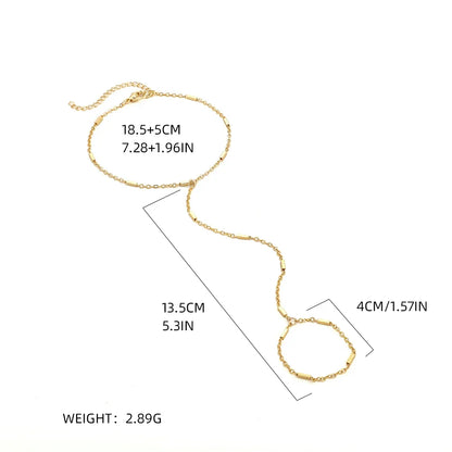 Lunarelle Dainty Hand Chain Bracelet – Gold-Plated Handmade Link for Women