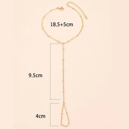 Lunarelle Dainty Hand Chain Bracelet – Gold-Plated Handmade Link for Women