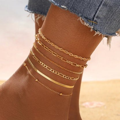 Lunarelle 7pc Boho Anklet Set –