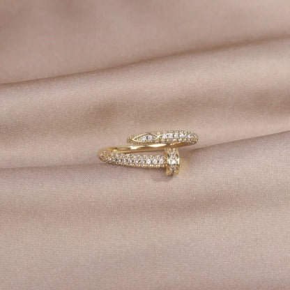 Lunarelle AAA Zircon Geometric Ring – Elegant Adjustable Ring for Women's Daily Wear