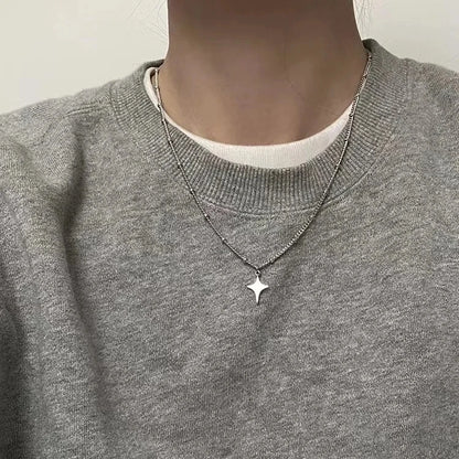 Lunarelle Star Hollow Choker – Trendy Pendant Chain for Men & Women