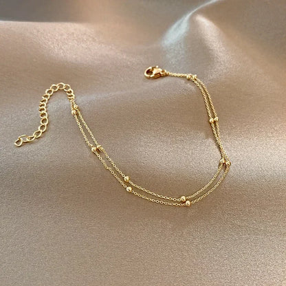 Lunarelle Double Layers Small Round Beads Bracelet GOLD