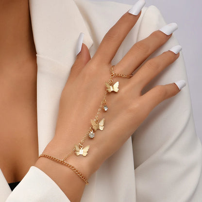 Lunarelle Dainty Hand Chain Bracelet – Gold-Plated Handmade Link for Women