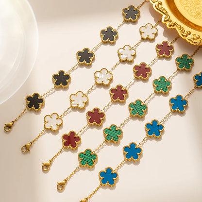 Vintage Clover 18K Gold Bracelet
