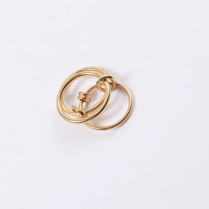 Lunarelle Multi-Layer Strand Loop Ring – Gold-Plated Stainless Steel for Women