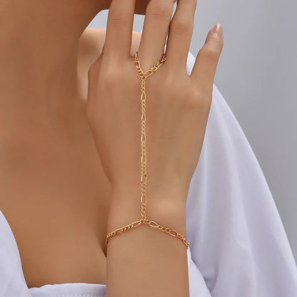 Lunarelle Dainty Hand Chain Bracelet – Gold-Plated Handmade Link for Women