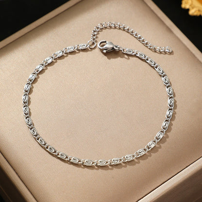 Lunarelle Stainless Steel Paperclip Chain Bracelet
