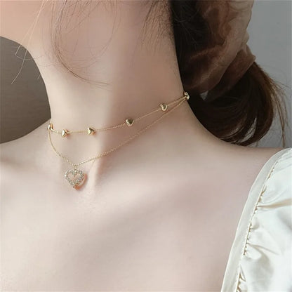 Lunarelle 2025 Crystal Circle Pendant – Elegant Gold Necklace for Women