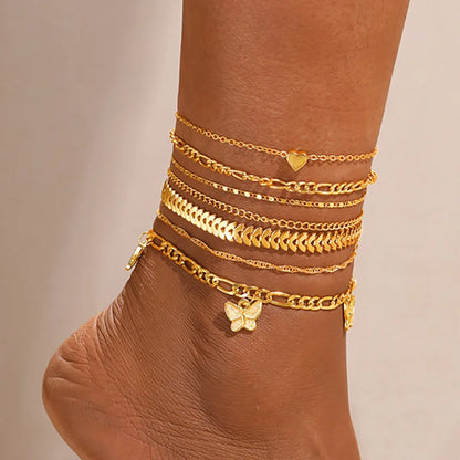 Lunarelle 7pc Boho Anklet Set –