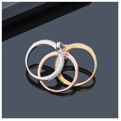 Lunarelle Three-Layer Pin Connection Ring – Designer Fashion Jewelry for Women, Valentine's Day Gift