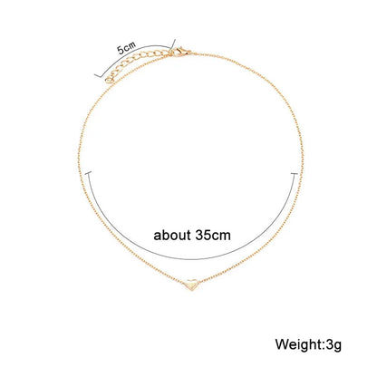 Lunarelle Minimalist Tiny Heart Clavicle Necklace – Dainty Love Jewelry for Women