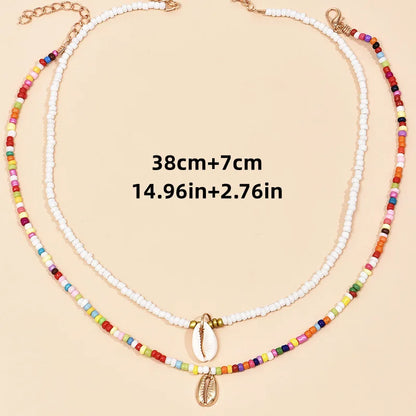 Lunarelle Tidepool Starfish Necklace – Boho Surf Beaded Choker with Turtle & Ocean-Inspired Charm